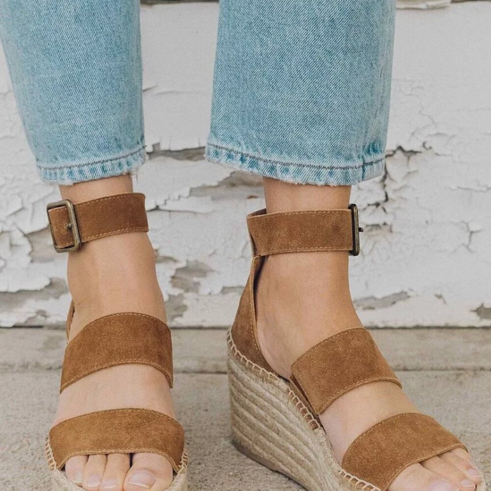 Soludos Palma Suede Leather Strappy Espadrille Platform 3.25” Sandals